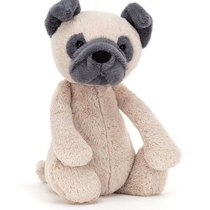 Jellycat Cream and Gray Plush Pug